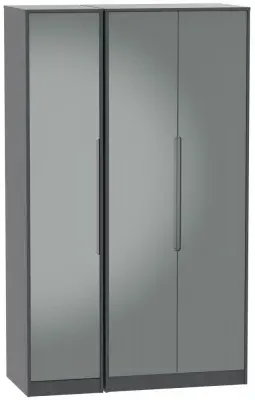 Monaco 3-Door Triple Wardrobe - Grey, Graphite