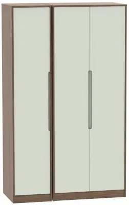 Monaco 3-Door Triple Wardrobe - Kaschmir, Walnut