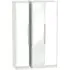 Monaco 3-Door Triple Wardrobe with Mirror - White, Kaschmir
