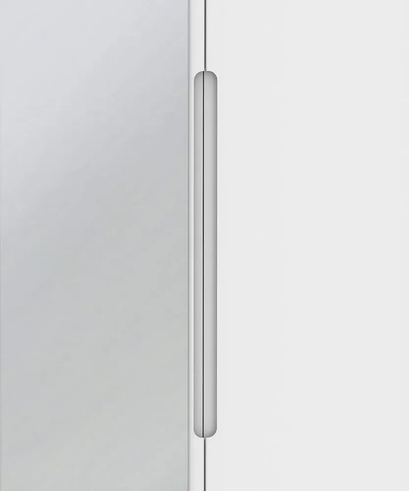 Monaco 3-Door Triple Wardrobe with Mirror - White, Oak