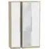 Monaco 3-Door Triple Wardrobe with Mirror - White, Oak
