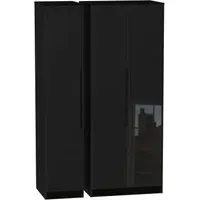 Monaco 3-Door Wardrobe - Black