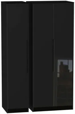 Monaco 3-Door Wardrobe - Black