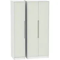 Monaco 3-Door Wardrobe - Cashmere, White