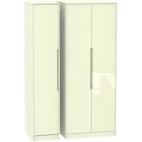 Monaco 3-Door Wardrobe - Cream