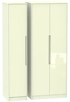 Monaco 3-Door Wardrobe - Cream