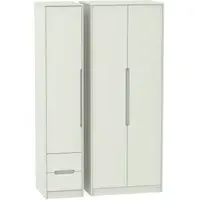 Monaco 3-Door Wardrobe with 2 Drawers - Cashmere