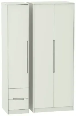 Monaco 3-Door Wardrobe with 2 Drawers - Cashmere