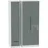 Monaco 3-Door Wardrobe with 2 Drawers - Grey, White