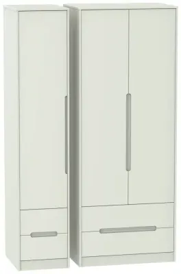 Monaco 3 Door Wardrobe with 4 Drawers - Cashmere image