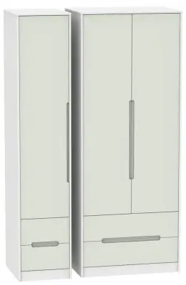Monaco 3 Door Wardrobe with 4 Drawers - Cashmere