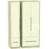 Monaco 3 Door Wardrobe with Drawers - Cream, Oak Effect