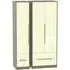 Monaco 3 Door Wardrobe with Drawers - Cream, Walnut