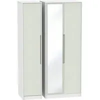 Monaco 3-Door Wardrobe with Mirror - Cashmere