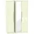 Monaco 3-Door Wardrobe with Mirror - Cream