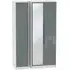 Monaco 3-Door Wardrobe with Mirror - Grey