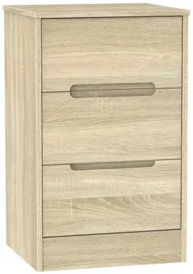 Monaco 3 Drawer Bedside Cabinet - Bardolino image