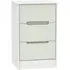 Monaco 3 Drawer Bedside Cabinet - Cashmere, White