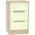 Monaco 3 Drawer Bedside Cabinet - Cream, Oak