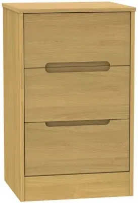 Monaco 3 Drawer Bedside Cabinet - Oak