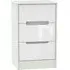 Monaco 3 Drawer Bedside Cabinet - White, Cashmere