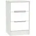 Monaco 3 Drawer Bedside Cabinet - White, Cashmere