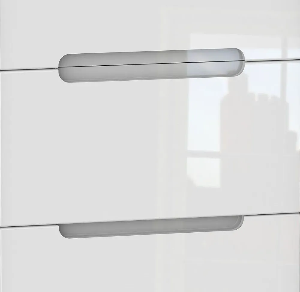 Monaco 3 Drawer Bedside Cabinet - White