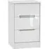 Monaco 3 Drawer Bedside Cabinet - White