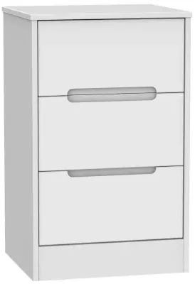 Monaco 3 Drawer Bedside Cabinet - White image