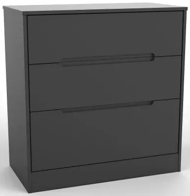 Monaco 3 Drawer Deep Chest - Black image