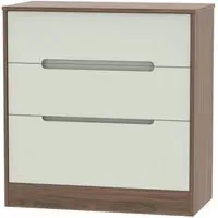Monaco 3 Drawer Deep Chest - Cashmere, Carini Walnut