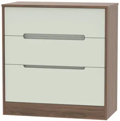 Monaco 3 Drawer Deep Chest - Cashmere, Carini Walnut