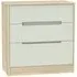 Monaco 3 Drawer Deep Chest - Cashmere, Oak Effect