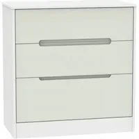 Monaco 3 Drawer Deep Chest - Cashmere, White