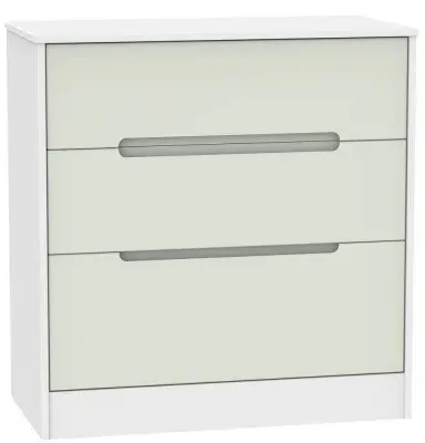 Monaco 3 Drawer Deep Chest - Cashmere, White
