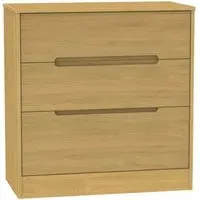 Monaco 3 Drawer Deep Chest - Oak