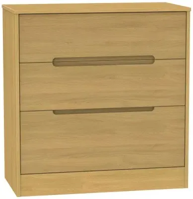 Monaco 3 Drawer Deep Chest - Oak