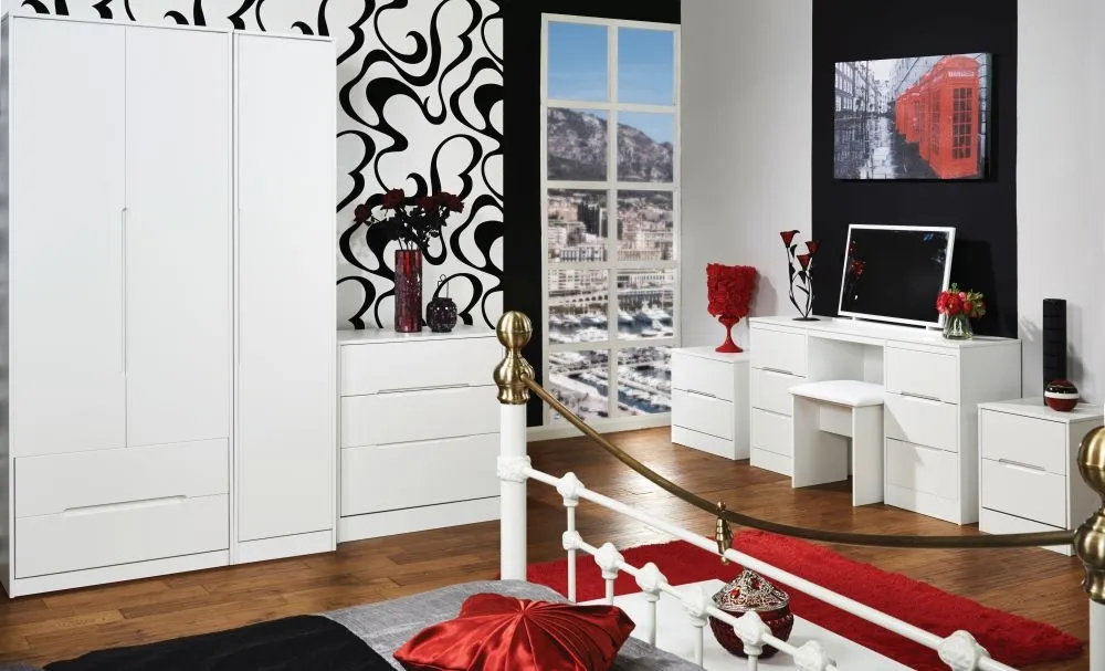 Monaco 3 Drawer Deep Chest - White