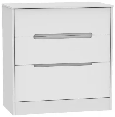 Monaco 3 Drawer Deep Chest - White