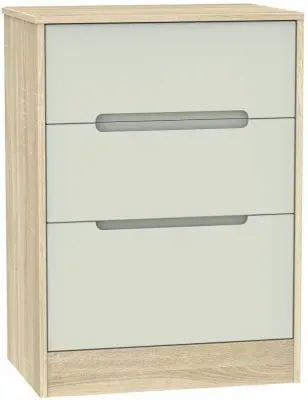 Monaco 3-Drawer Deep Midi Chest - Cashmere, Oak