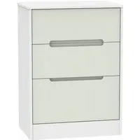 Monaco 3-Drawer Deep Midi Chest - Cashmere, White