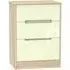 Monaco 3-Drawer Deep Midi Chest - Cream, Oak