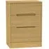 Monaco 3-Drawer Deep Midi Chest - Oak