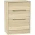 Monaco 3-Drawer Deep Midi Chest - Oak Effect