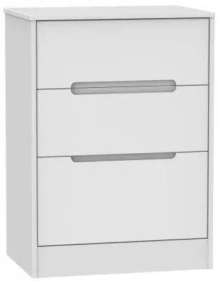 Monaco 3 Drawer Deep Midi Chest - White image