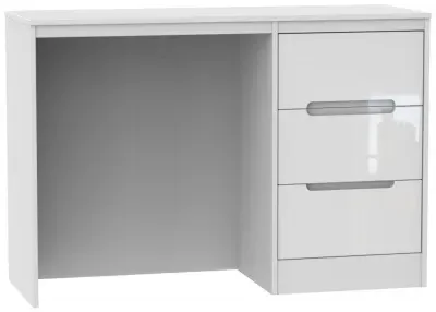 Monaco 3 Drawer Desk - White
