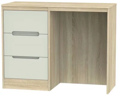 Monaco 3 Drawer Single Dressing Table - Cashmere, Oak