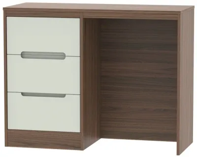 Monaco 3 Drawer Single Dressing Table - Cashmere, Walnut