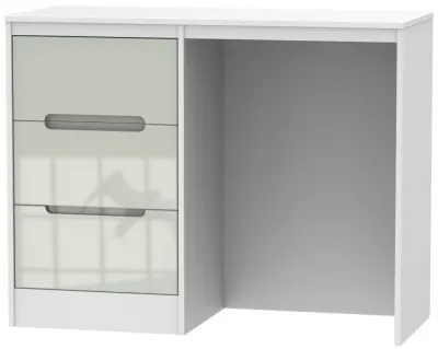 Monaco 3 Drawer Single Dressing Table - Cashmere, White