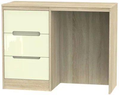 Monaco 3 Drawer Single Dressing Table - Cream, Bardolino